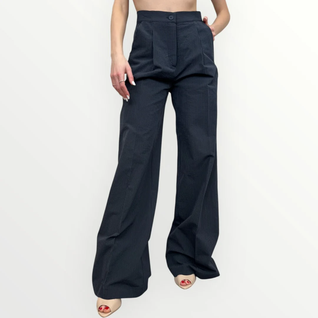 FERRONE - PANTALONE GESSATO A PALAZZO