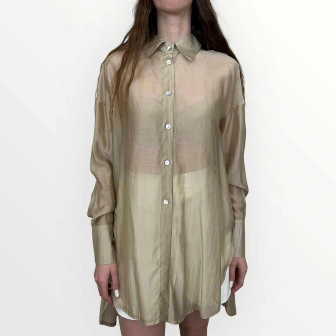 FRACOMINA - CAMICIA OVER CON TRASPARENZE