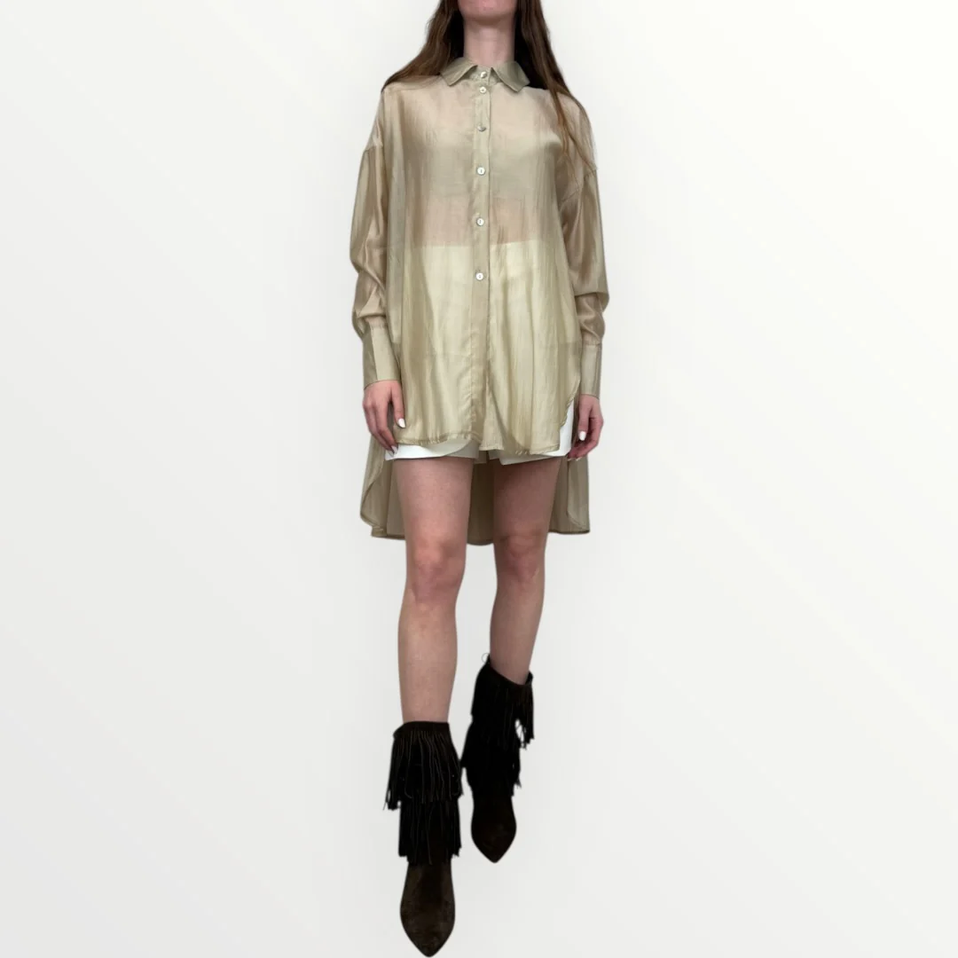 FRACOMINA - CAMICIA OVER CON TRASPARENZE - Image 3