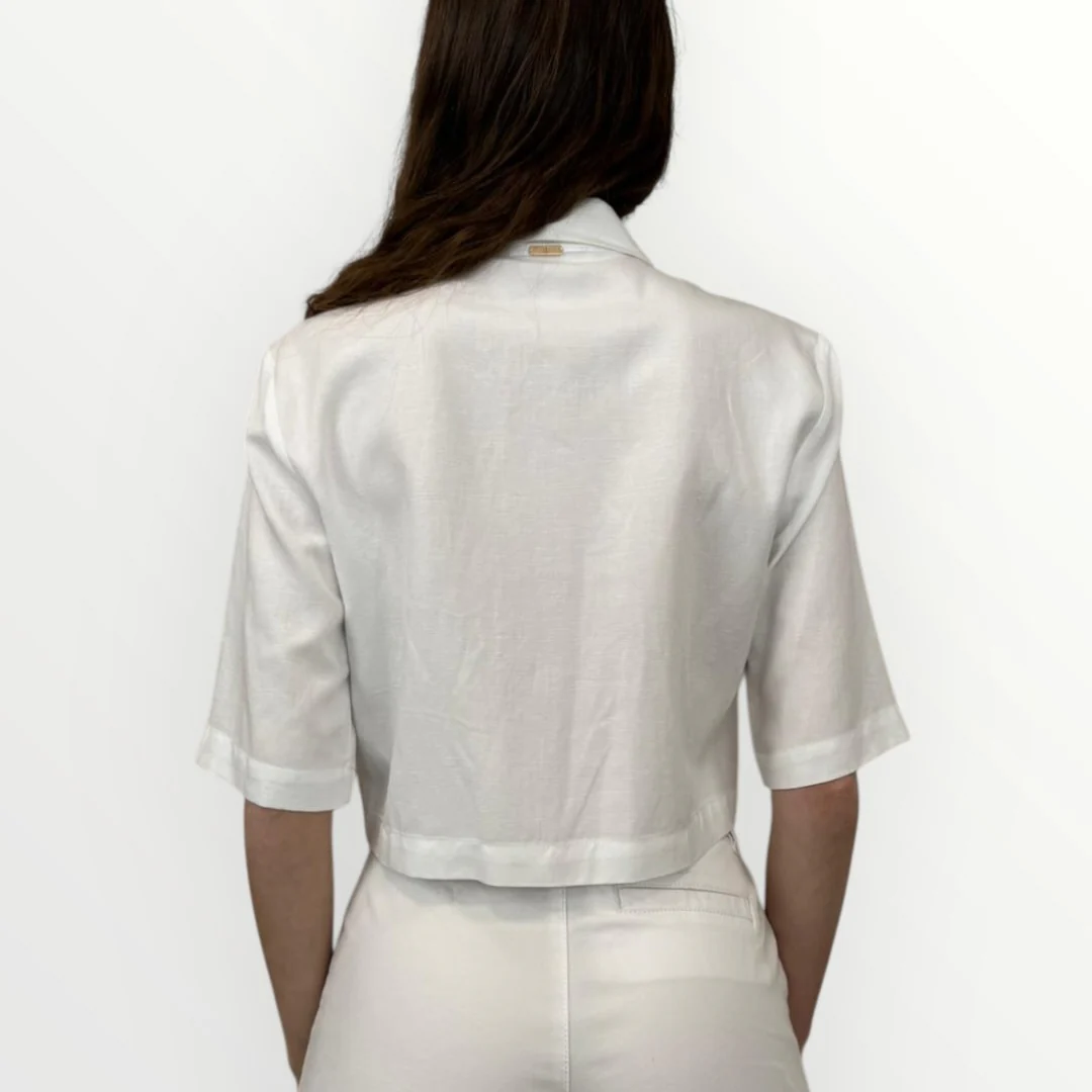 FRACOMINA - CAMICIA IN LINO CON BRILLANTI - Image 2