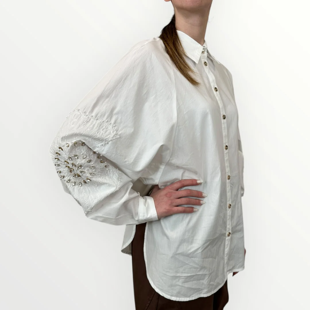 FRACOMINA - CAMICIA CON APPLICAZIONI SULLE MANICHE - Image 2