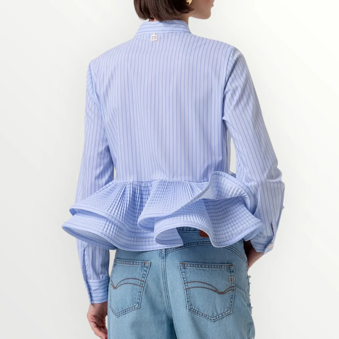 FRACOMINA - CAMICIA CON GALE PLISSETTATE - Image 2