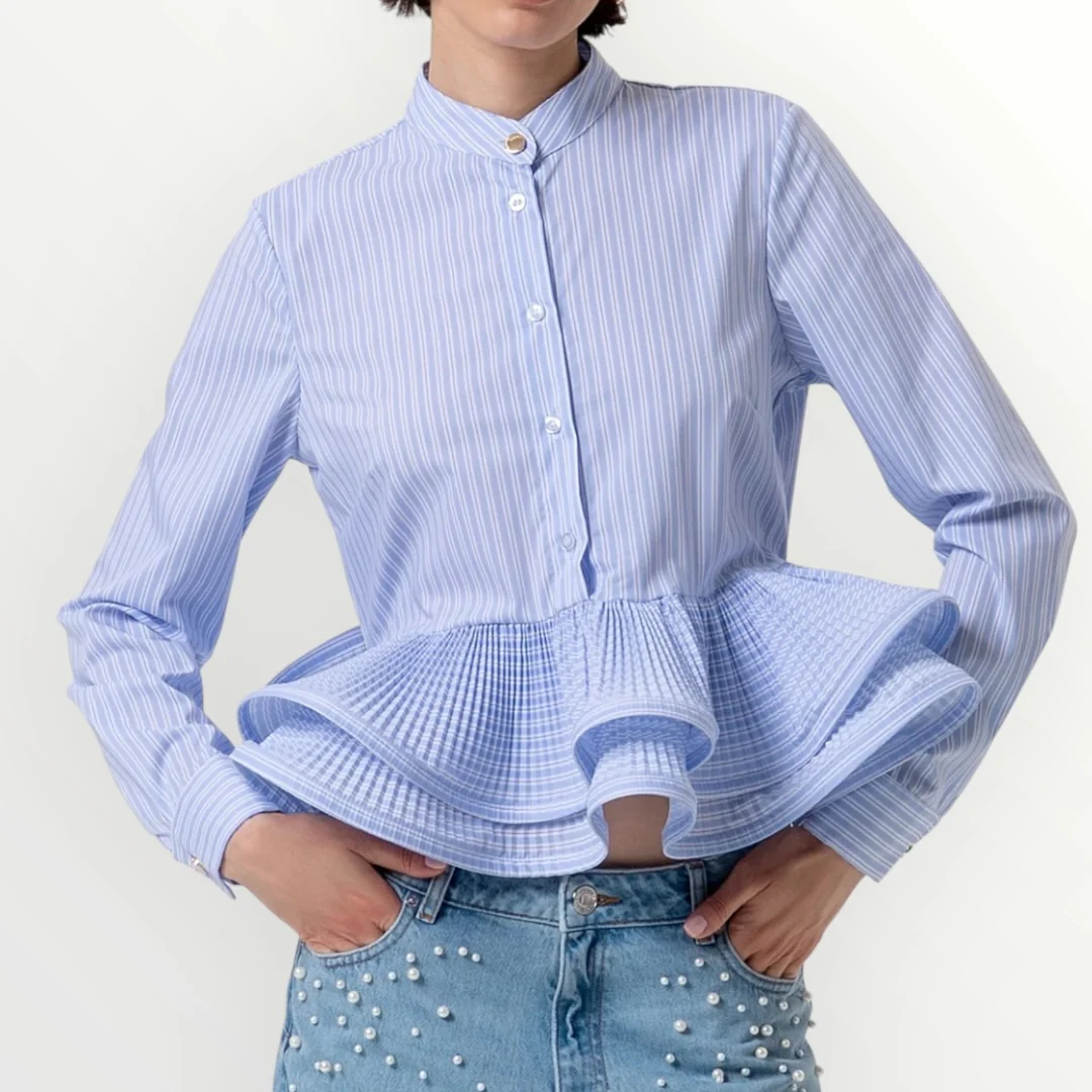 FRACOMINA - CAMICIA CON GALE PLISSETTATE - Image 3