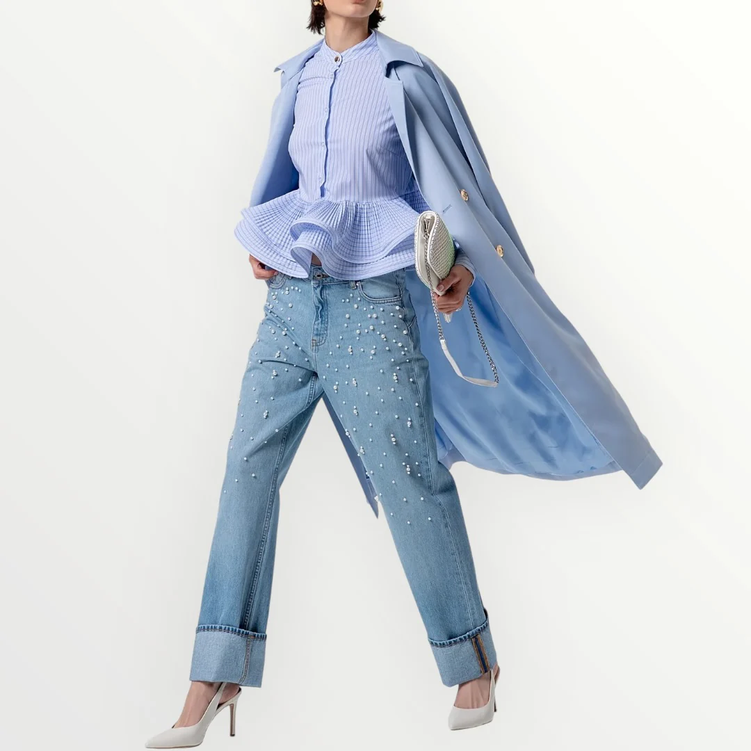 FRACOMINA - CAMICIA CON GALE PLISSETTATE - Image 5