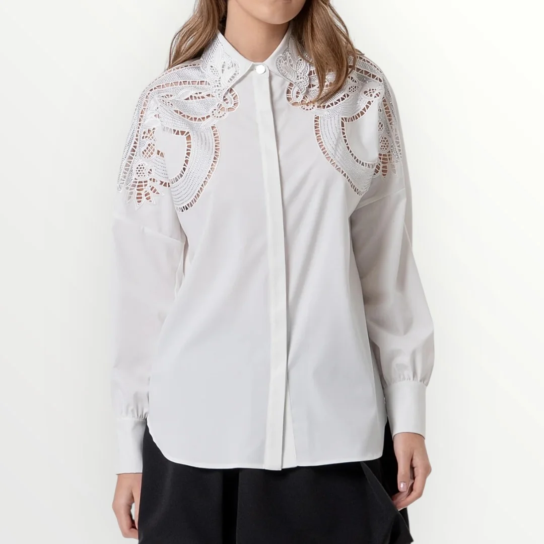 FRACOMINA - CAMICIA CON RICAMI