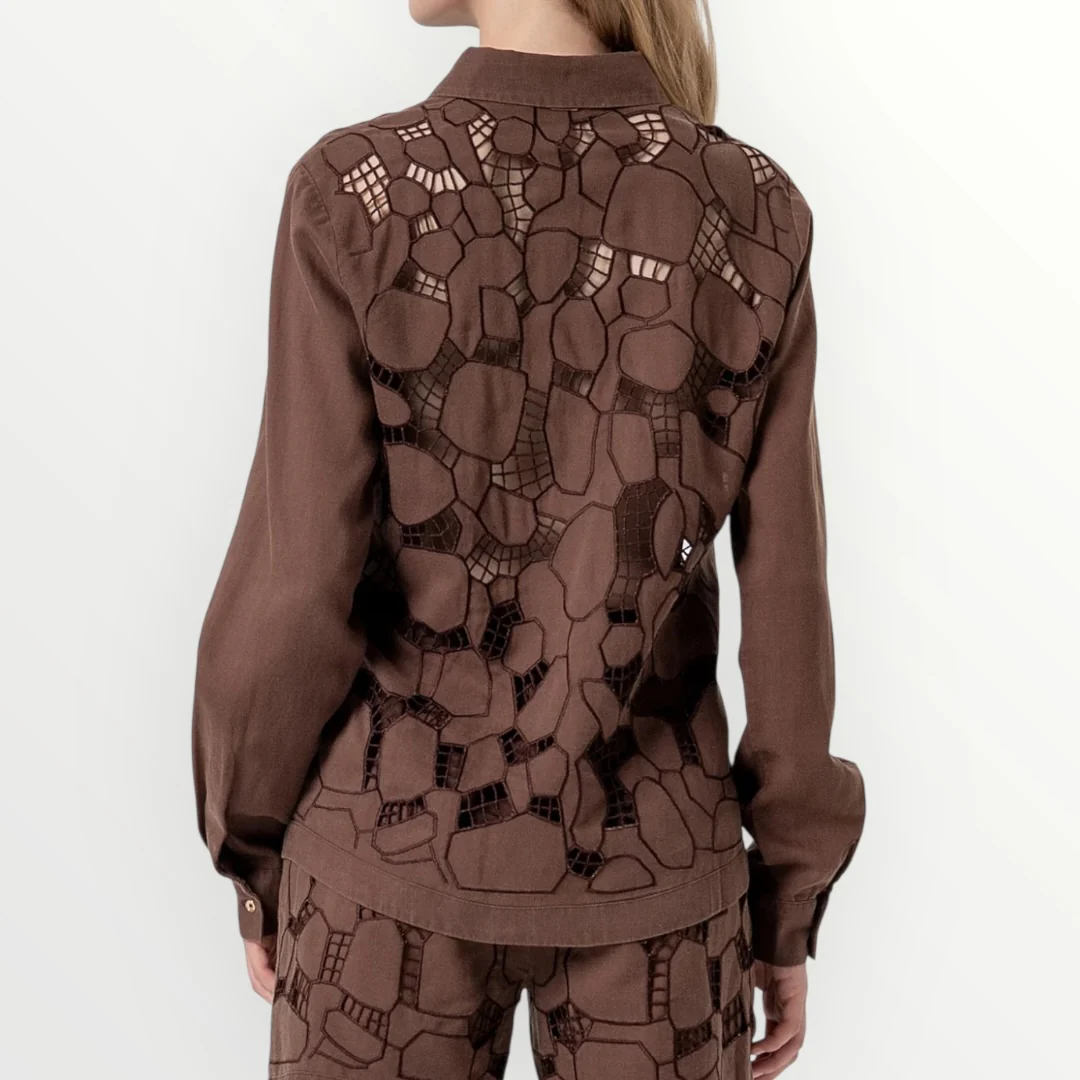 FRACOMINA - CAMICIA CON RICAMI IN LINO - Image 2