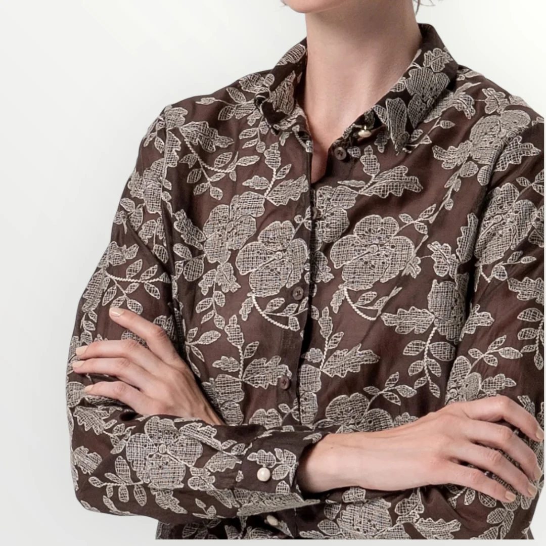 FRACOMINA - CAMICIA RICAMI FLOREALI - Image 2