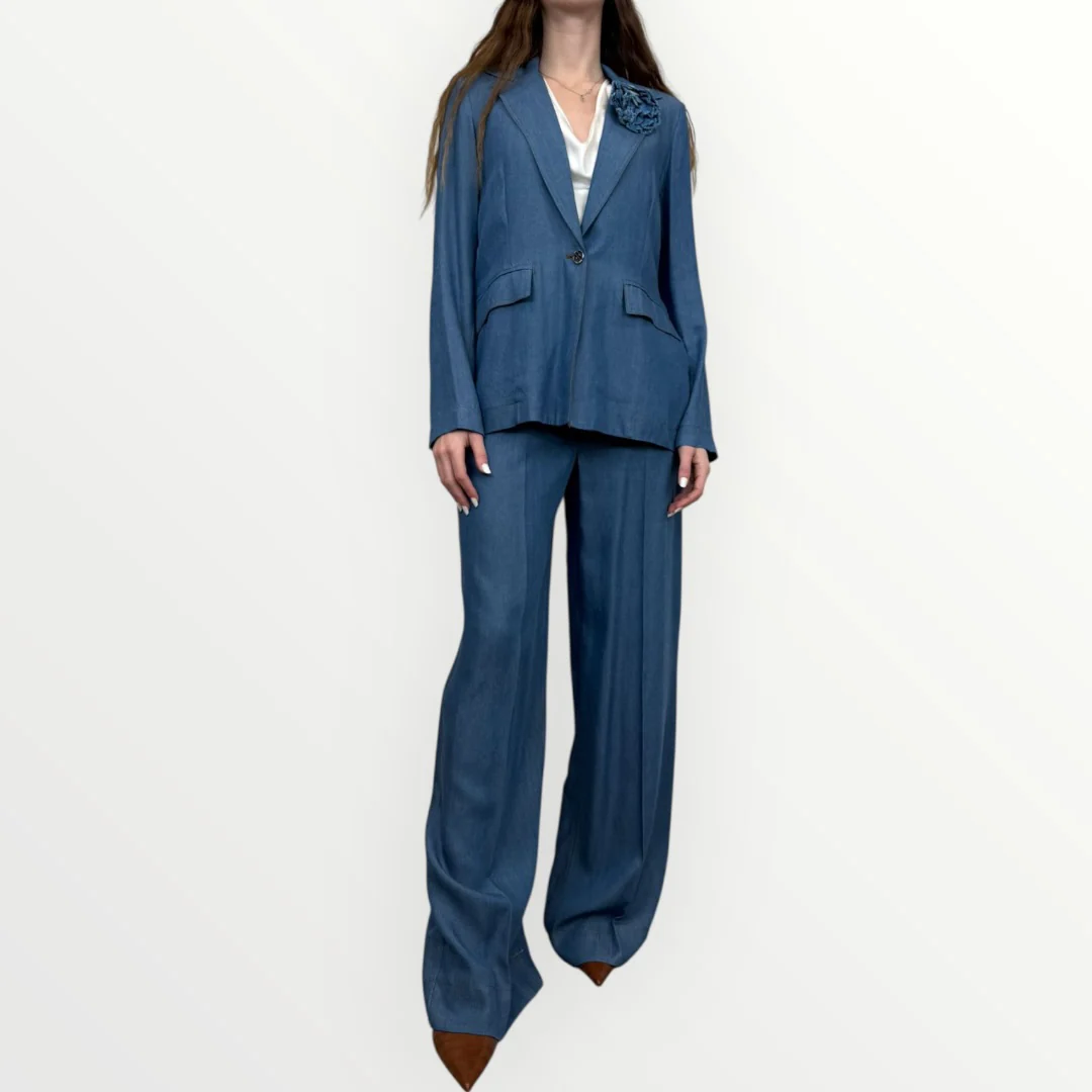 FRACOMINA - GIACCA IN CHAMBRAY - Image 4