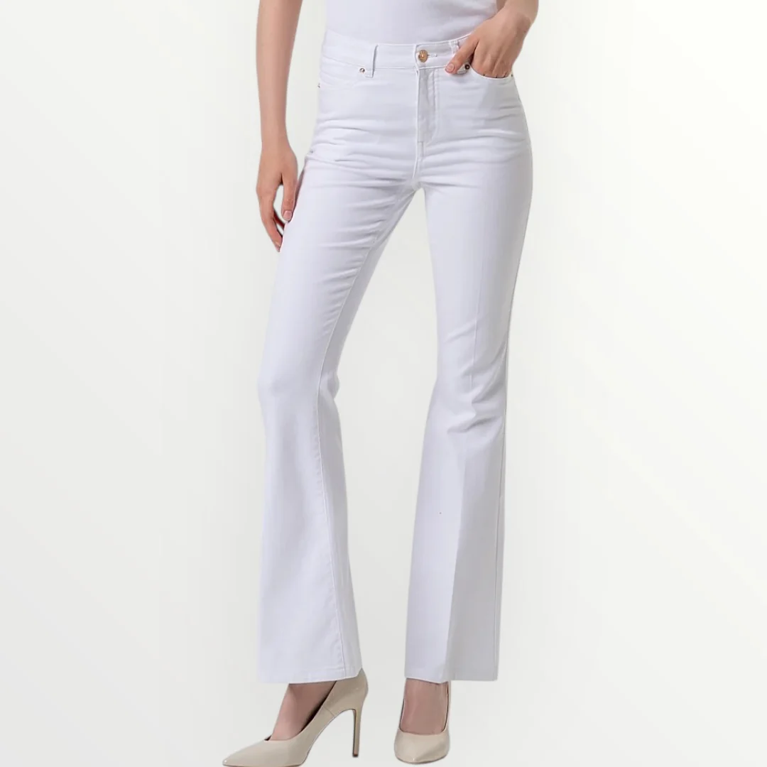 FRACOMINA - JEANS A ZAMPA IN TESSUTO STRETCH - Image 2