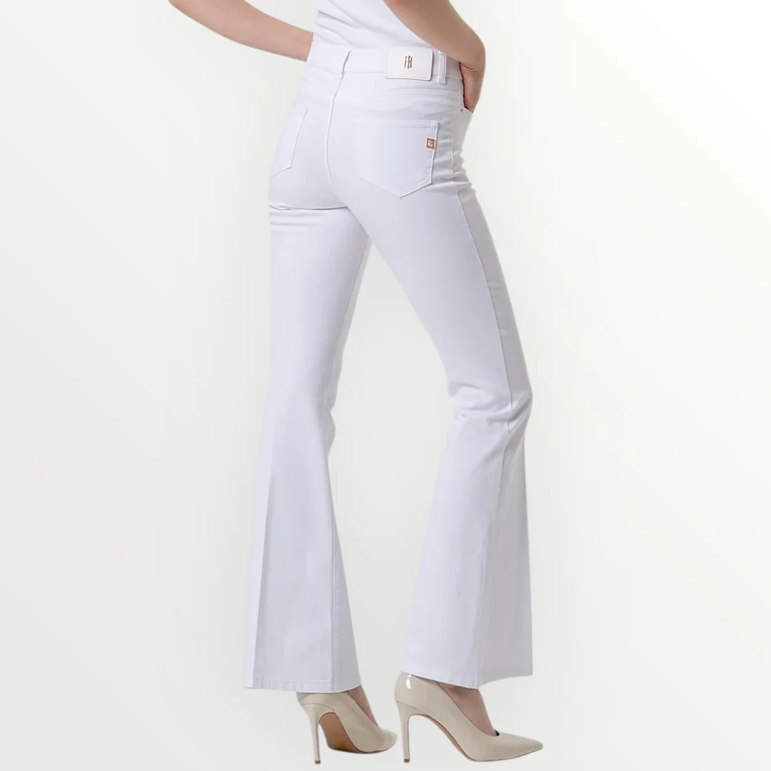 FRACOMINA - JEANS A ZAMPA IN TESSUTO STRETCH - Image 3