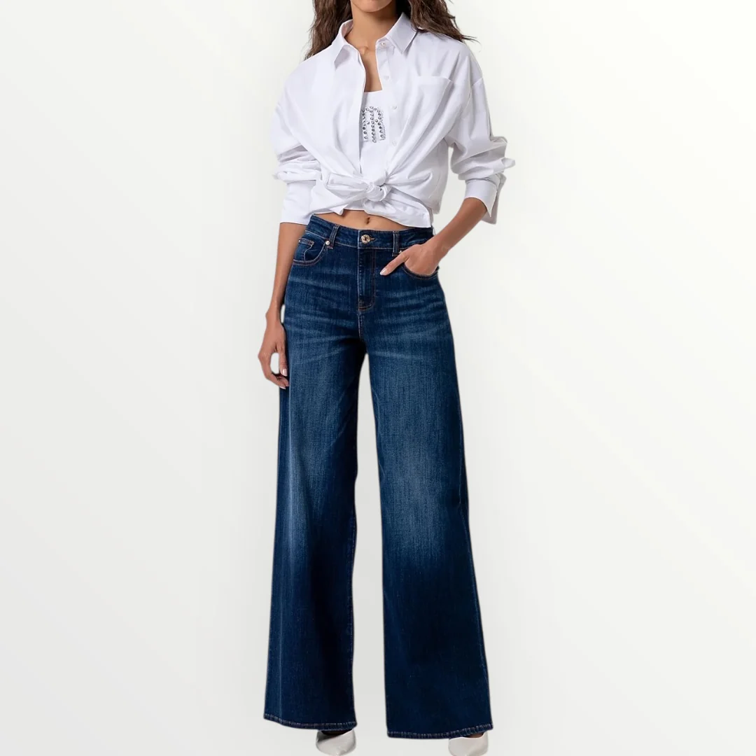 FRACOMINA - JEANS FLARE DENIM LAVAGGIO MEDIO