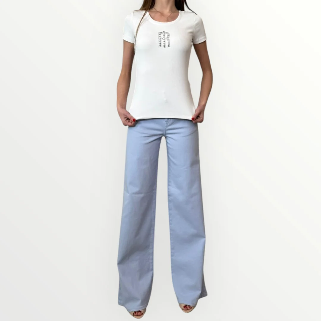 FRACOMINA - JEANS STRETCH A PALAZZO