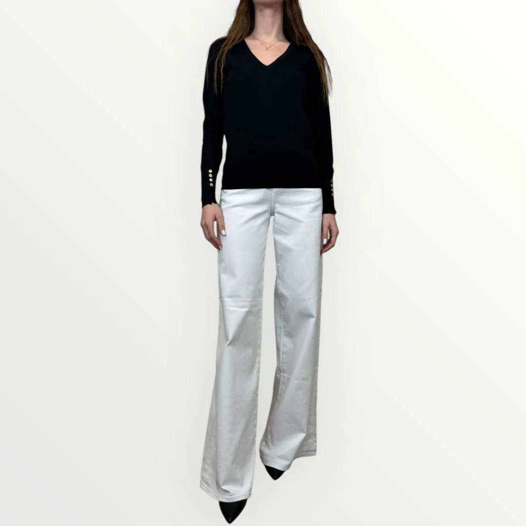 FRACOMINA - MAGLIA SLIM CON SCOLLO A V - Image 11