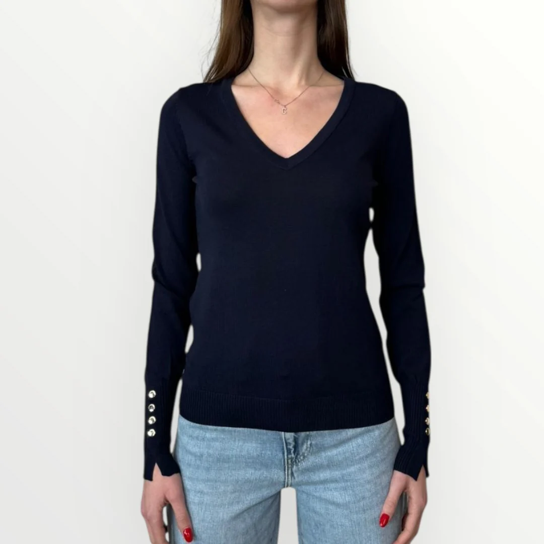 FRACOMINA - MAGLIA SLIM CON SCOLLO A V - Image 4