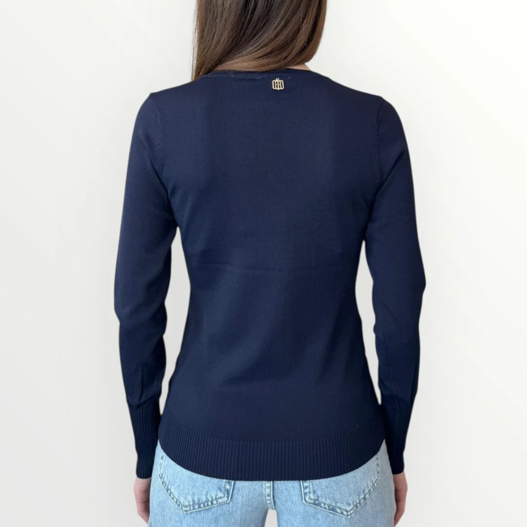 FRACOMINA - MAGLIA SLIM CON SCOLLO A V - Image 5