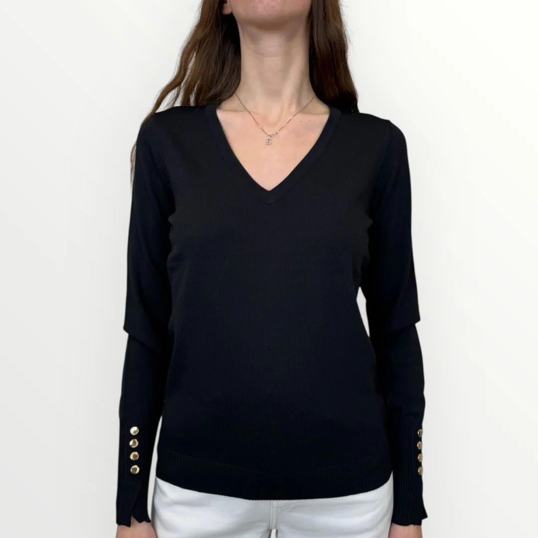 FRACOMINA - MAGLIA SLIM CON SCOLLO A V - Image 8