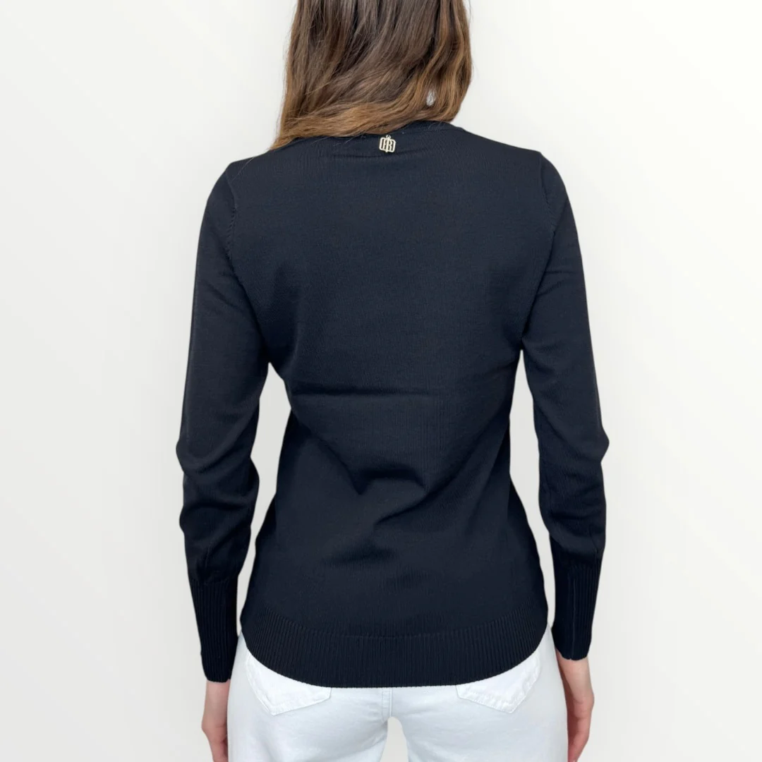 FRACOMINA - MAGLIA SLIM CON SCOLLO A V - Image 9