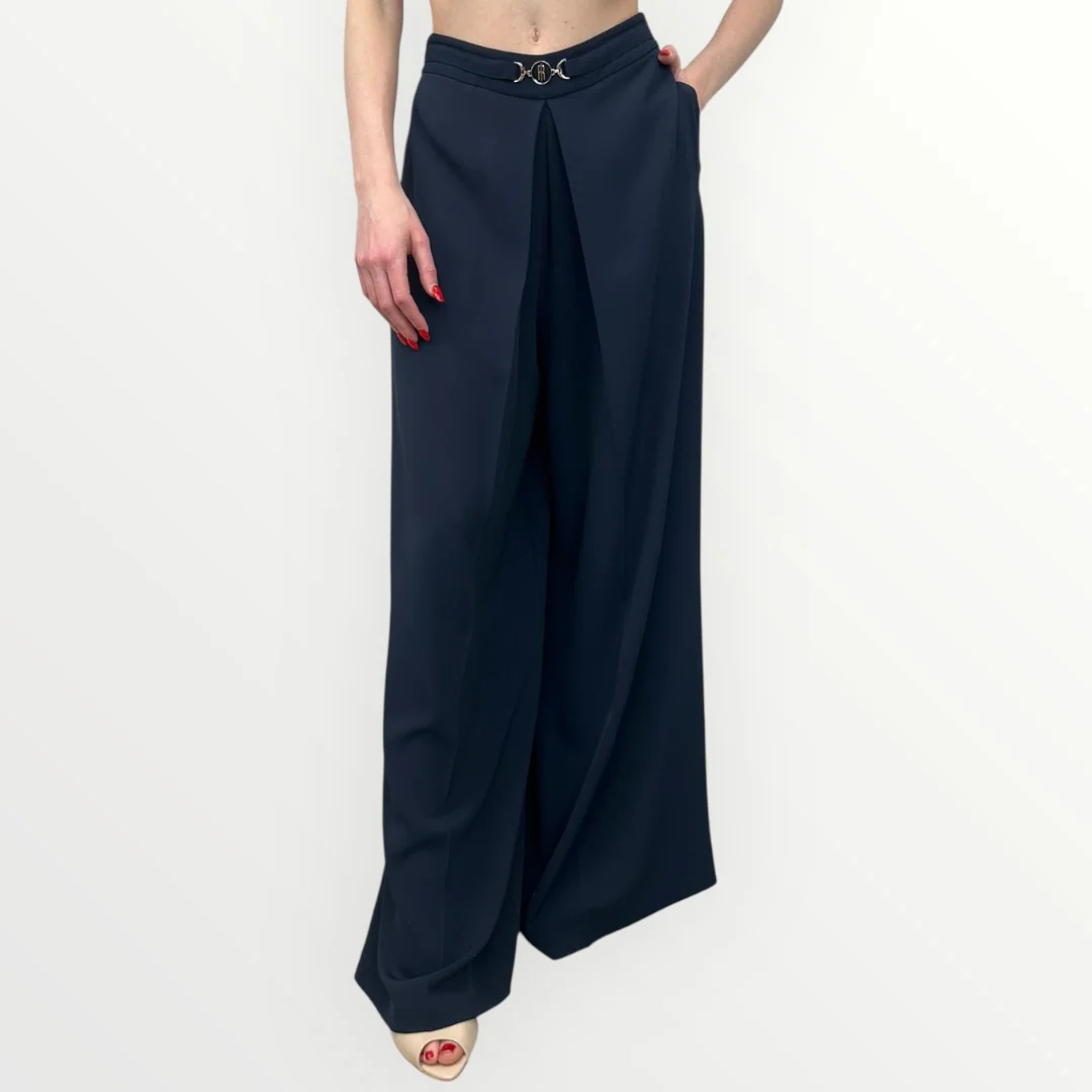 FRACOMINA - PANTALONE A PALAZZO CON PIEGA