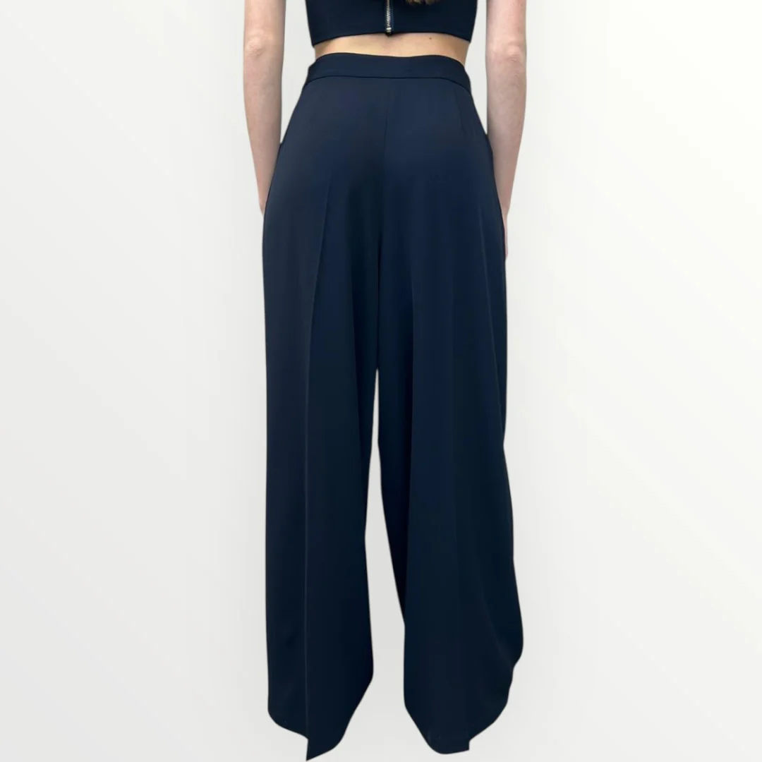 FRACOMINA - PANTALONE A PALAZZO CON PIEGA - Image 2
