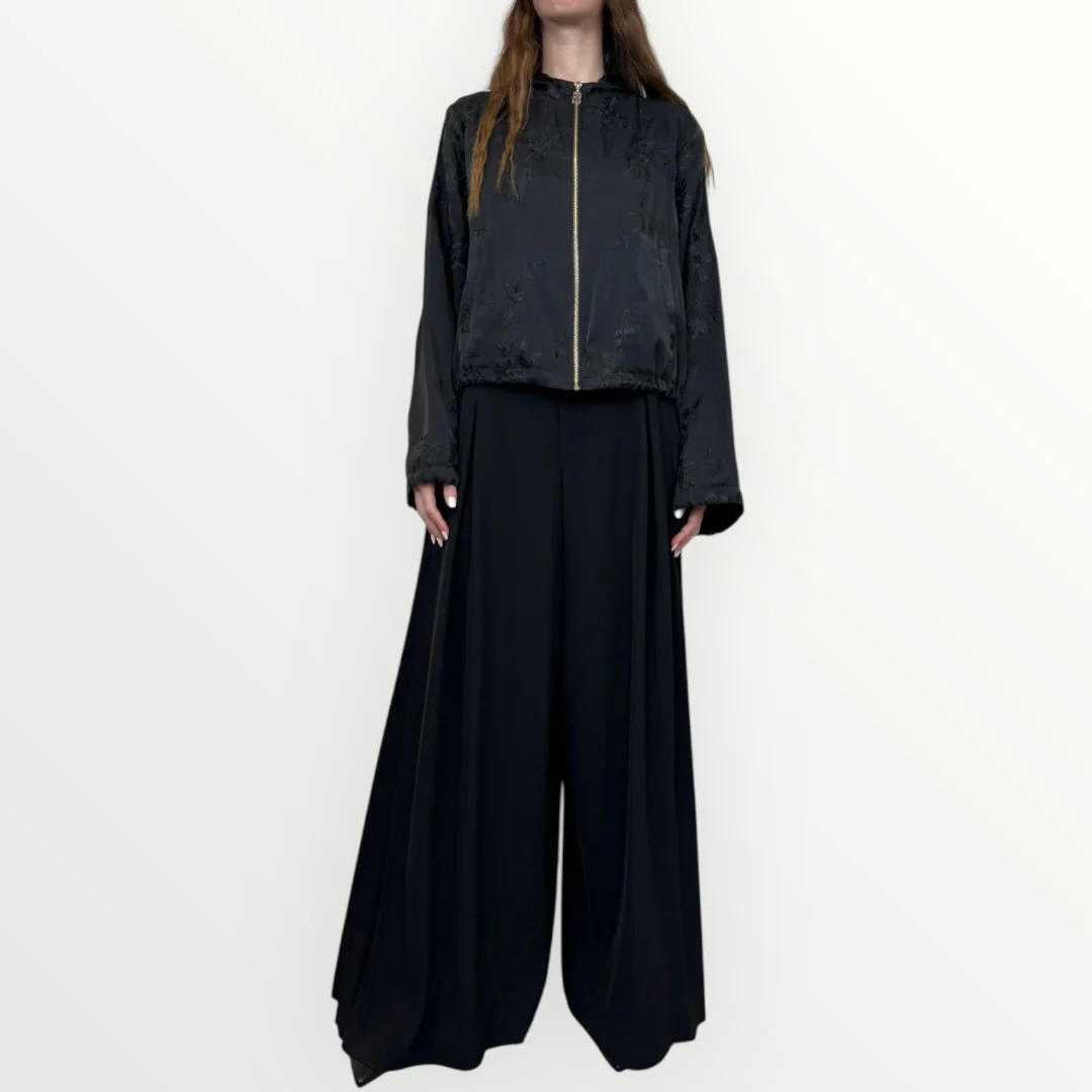 FRACOMINA - PANTALONE A PALAZZO CON PLISSE LATERALE - Image 6