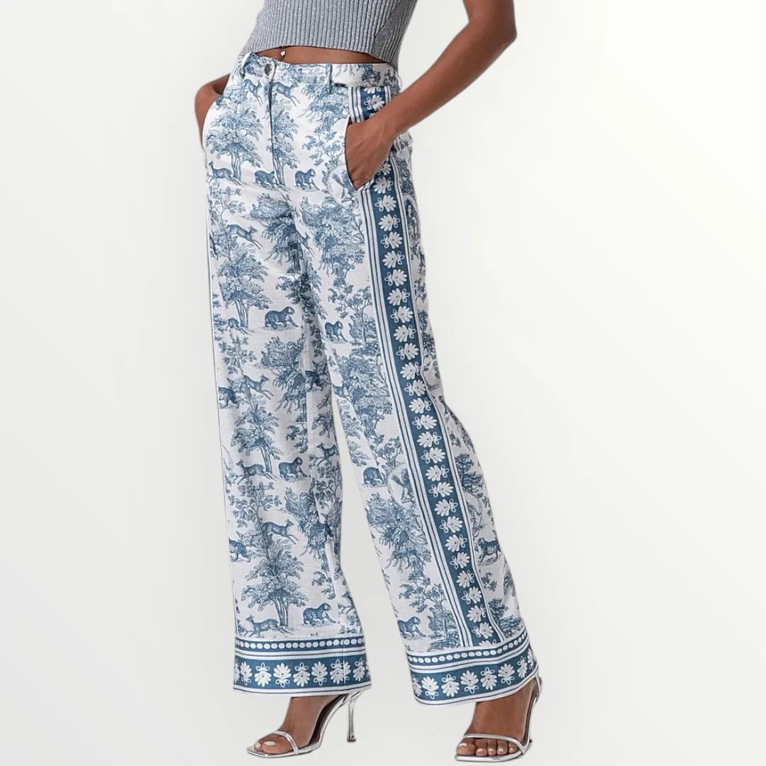 FRACOMINA - PANTALONE A PALAZZO IN FANTASIA