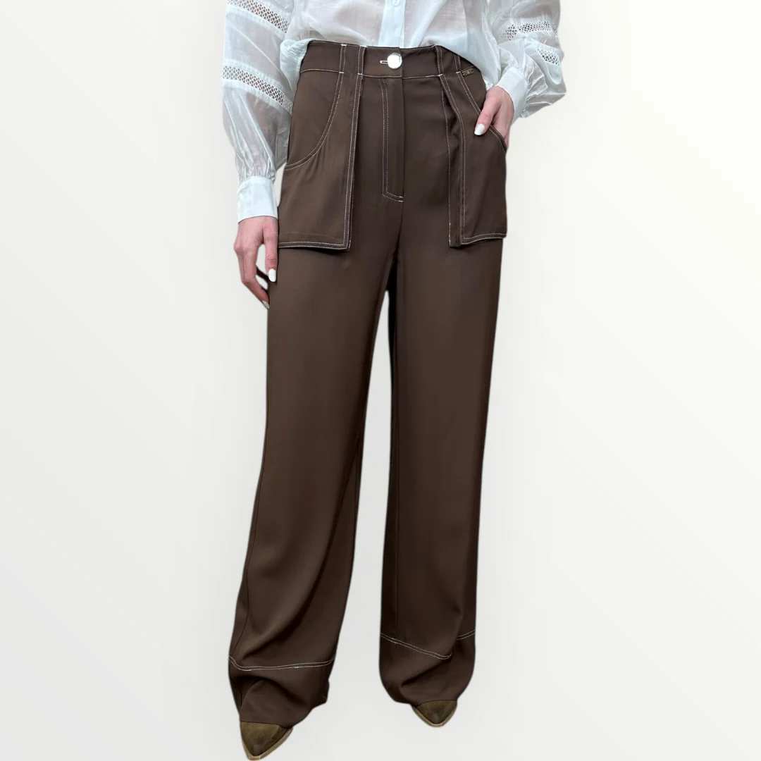 FRACOMINA - PANTALONE LUNGO IN VISCOSA