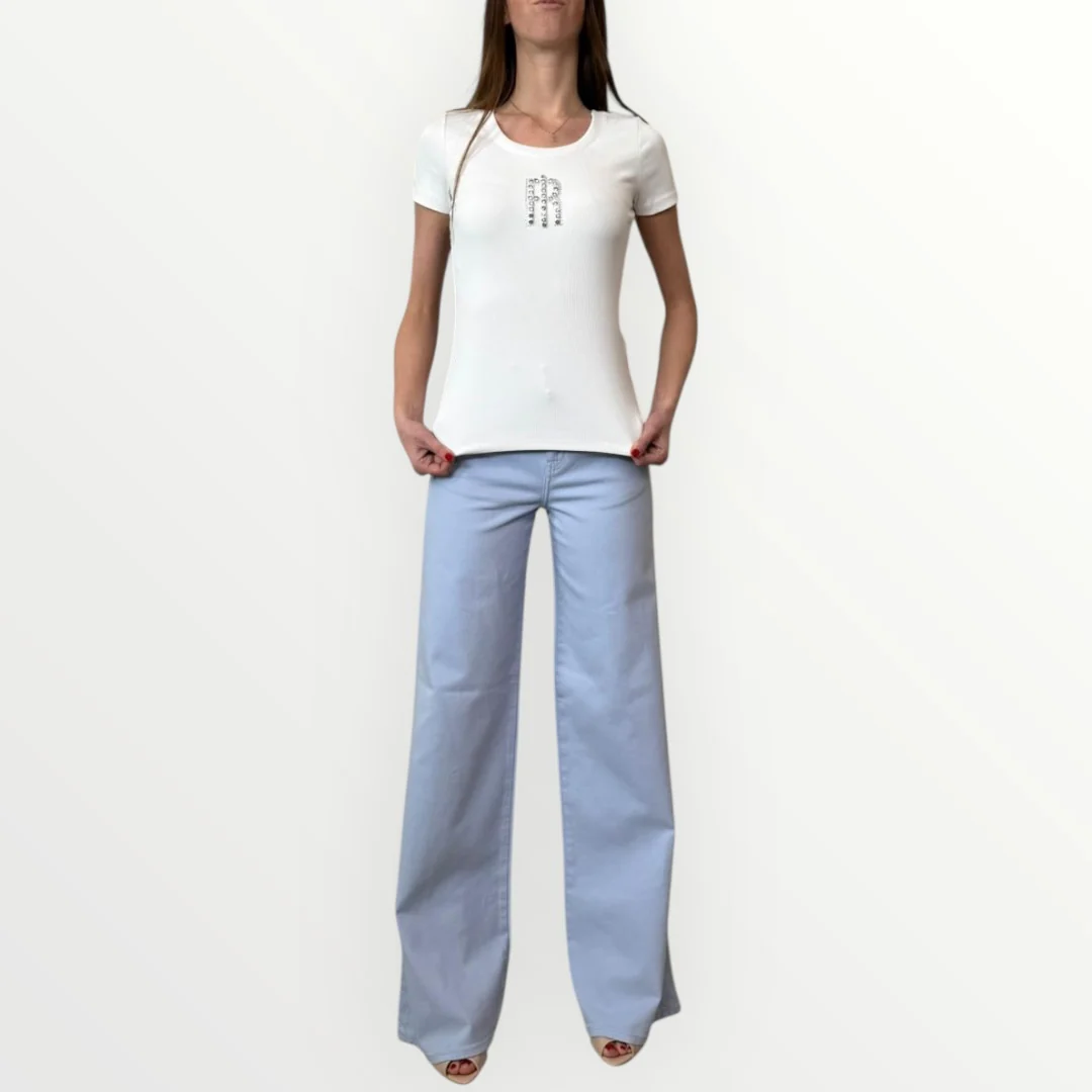 FRACOMINA - T-SHIRT CON LOGO DI BRILLANTI - Image 4
