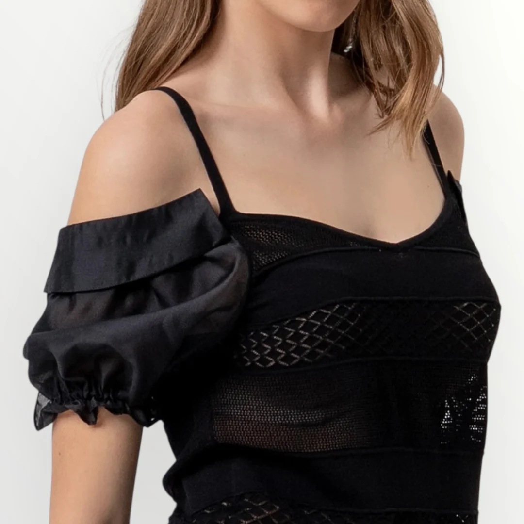 FRACOMINA - T-SHIRT SLIM TRAFORATA - Image 3