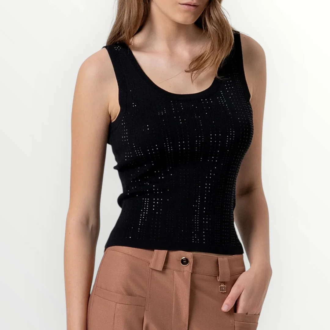 FRACOMINA - TOP IN MAGLIA CON BRILLANTINI - Image 7