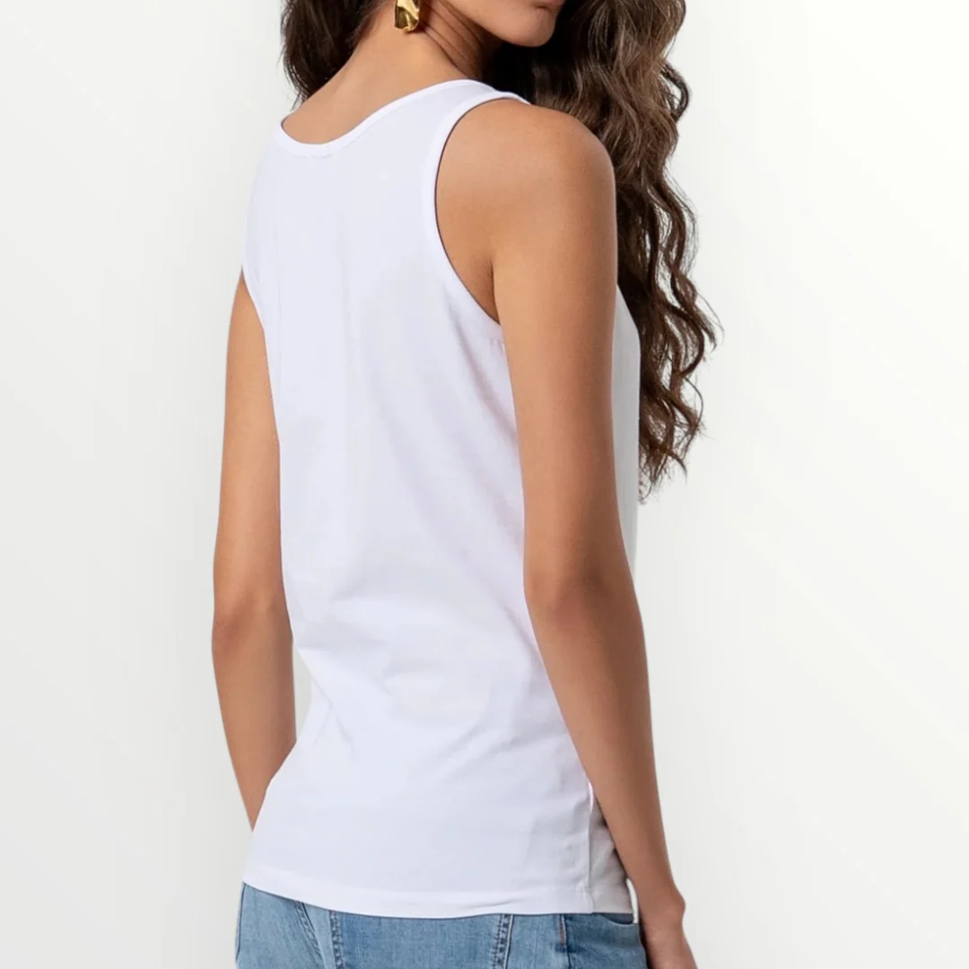 FRACOMINA - TOP LOGO CON STRASS - Image 2