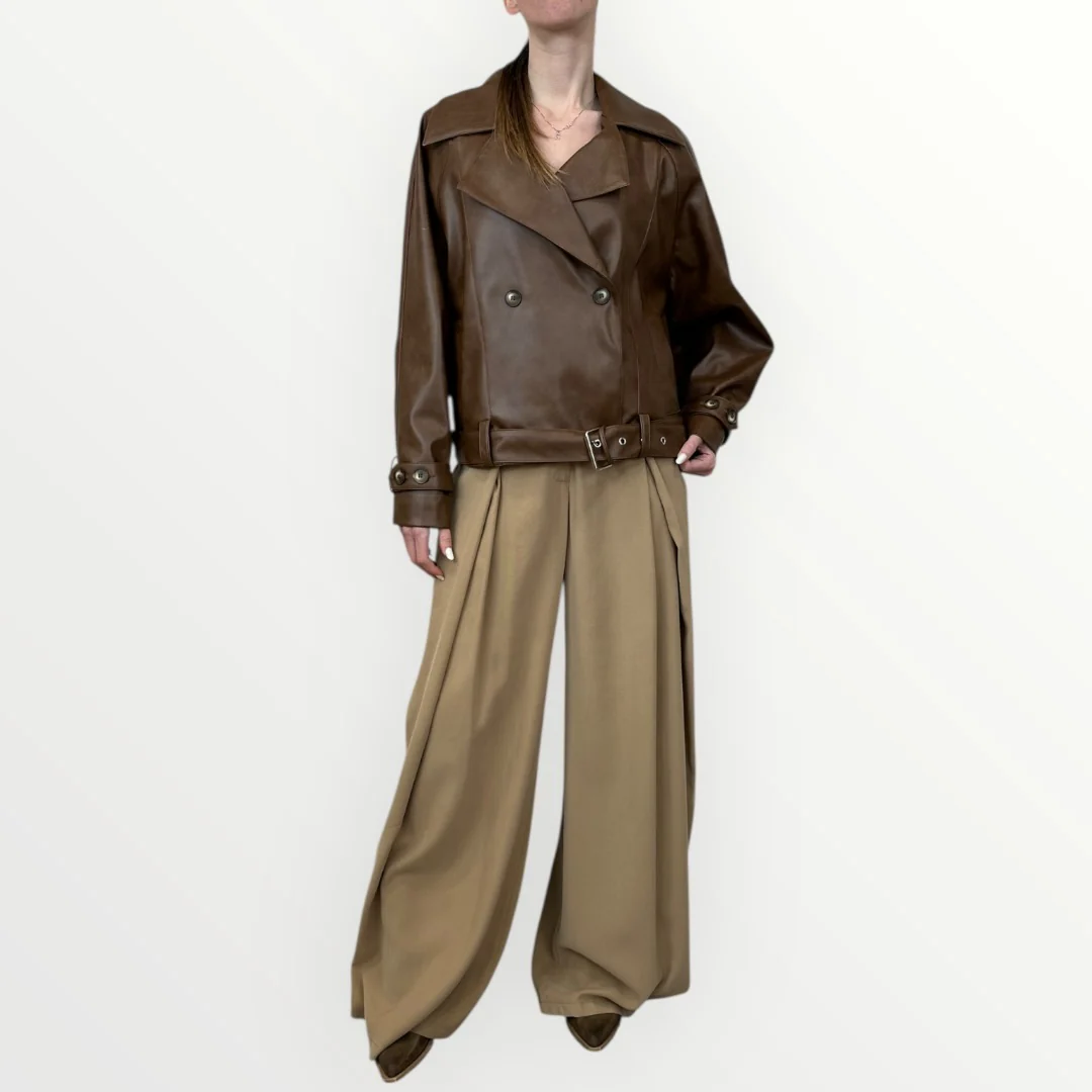 HAVEONE - BOMBER DOPPIOPETTO CON CINTURA - Image 3