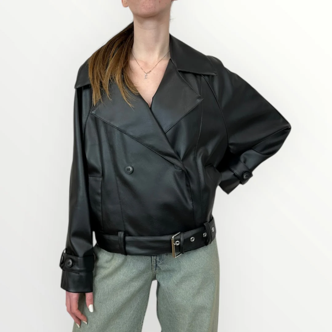 HAVEONE - BOMBER DOPPIOPETTO CON CINTURA - Image 4
