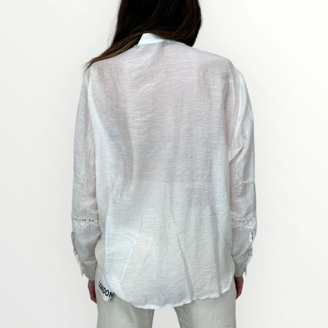 HAVEONE - CAMICIA CON PROFILI IN PIZZO - Image 2