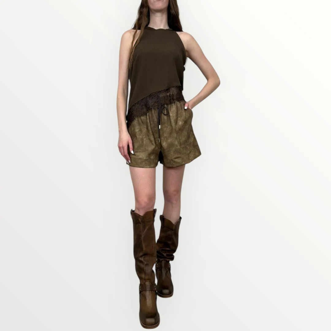 HAVEONE - CANOTTA ASIMMETRICA CON PIZZO - Image 4