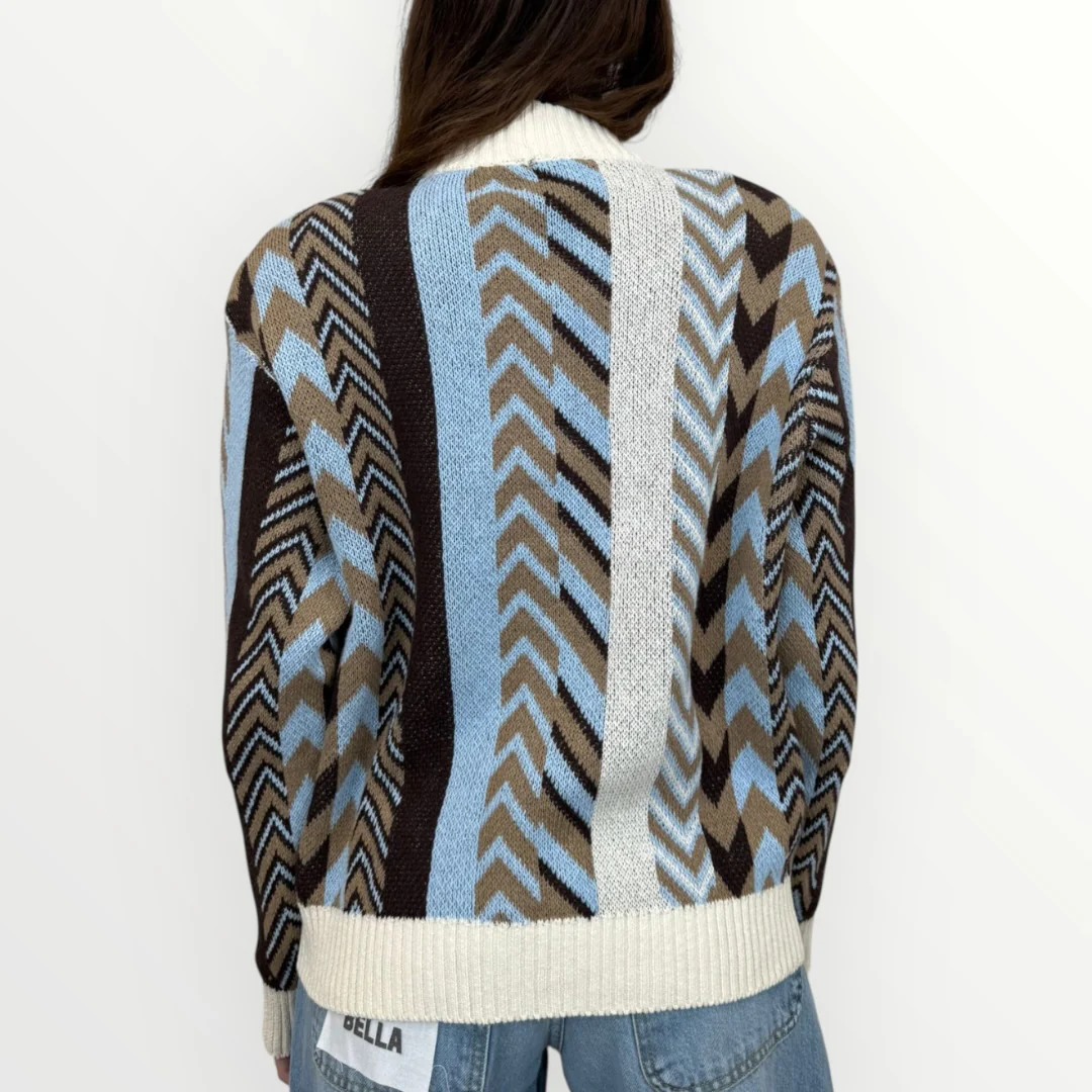 HAVEONE - CARDIGAN MOTIVO GEOMETRICO - Image 2