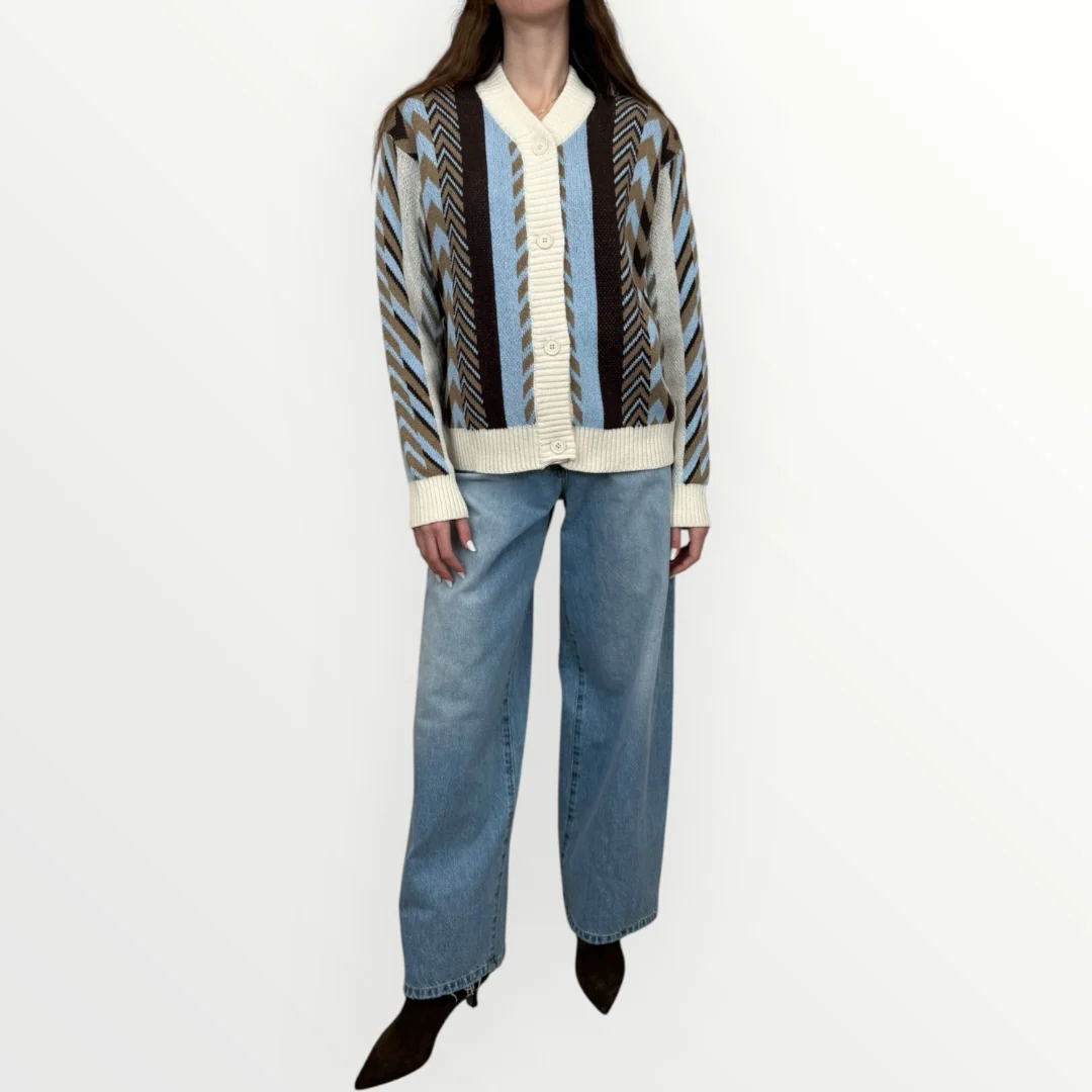 HAVEONE - CARDIGAN MOTIVO GEOMETRICO - Image 3