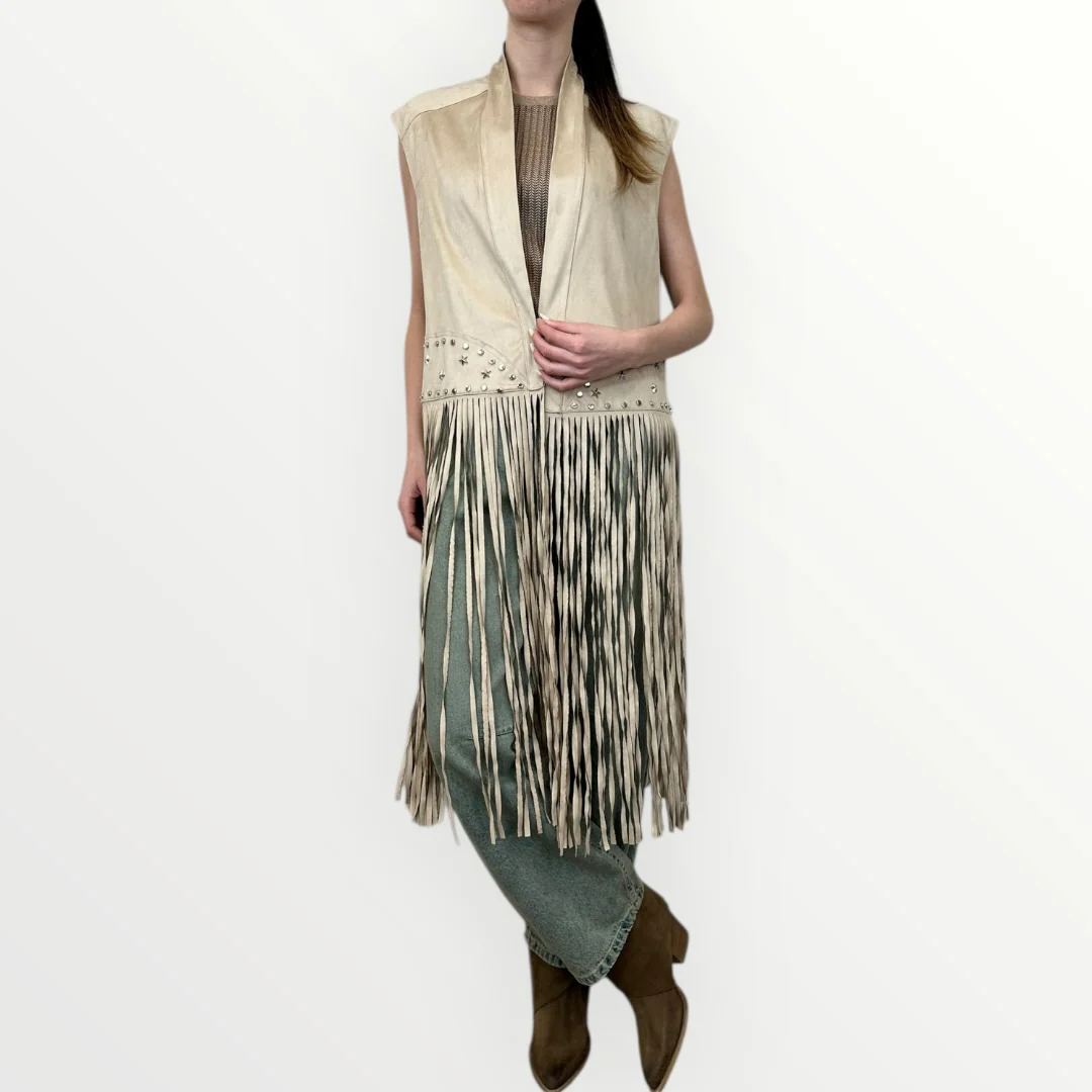 HAVEONE - GILET CON FRANGE