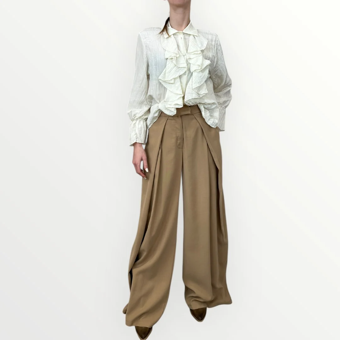HAVEONE - PANTALONE AMPIO CON PINCES - Image 3