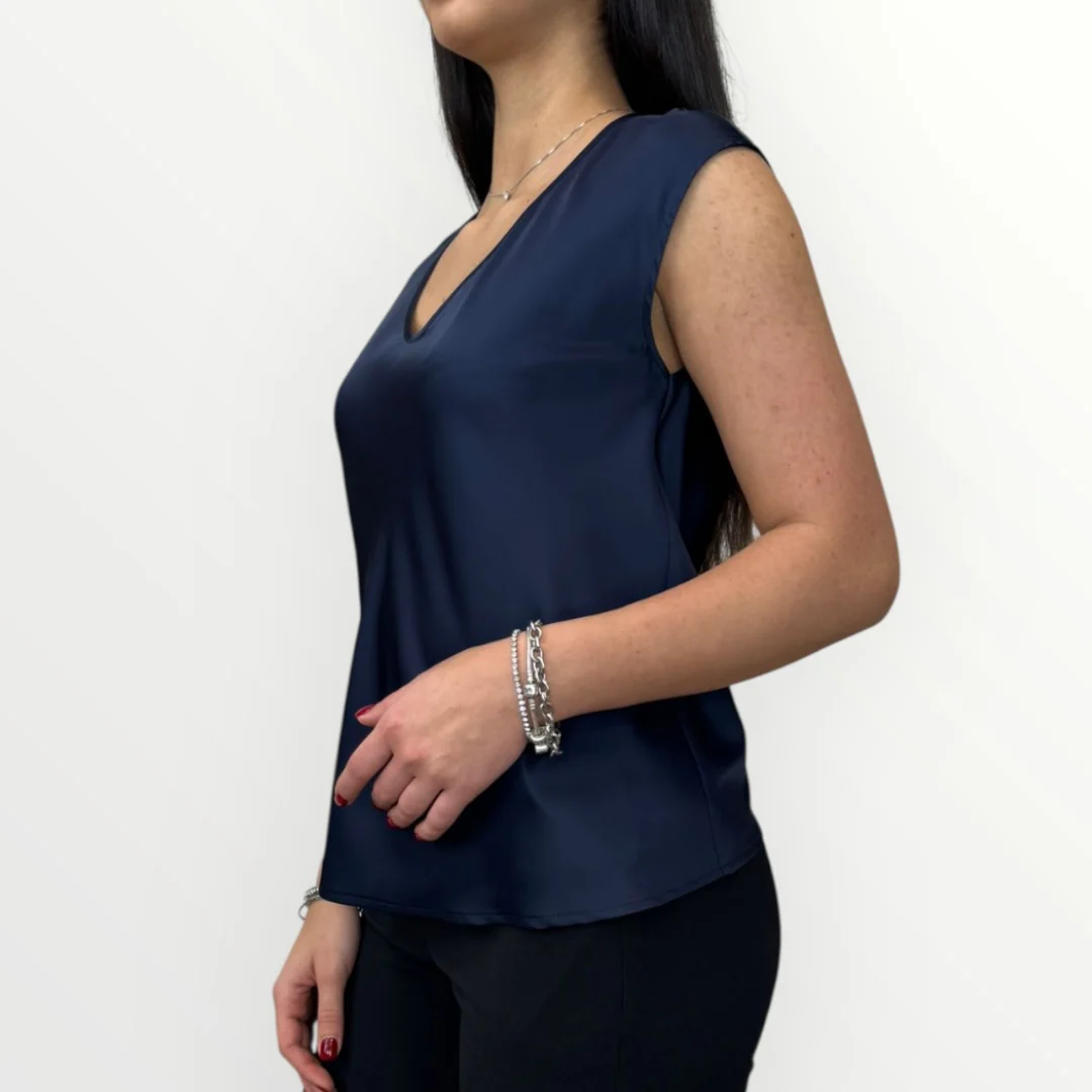 IMPERIAL - BLUSA CON SCOLLO A V - Image 2
