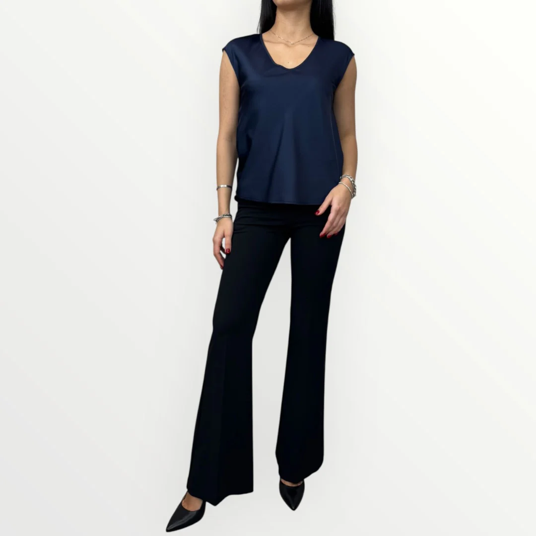 IMPERIAL - BLUSA CON SCOLLO A V - Image 3