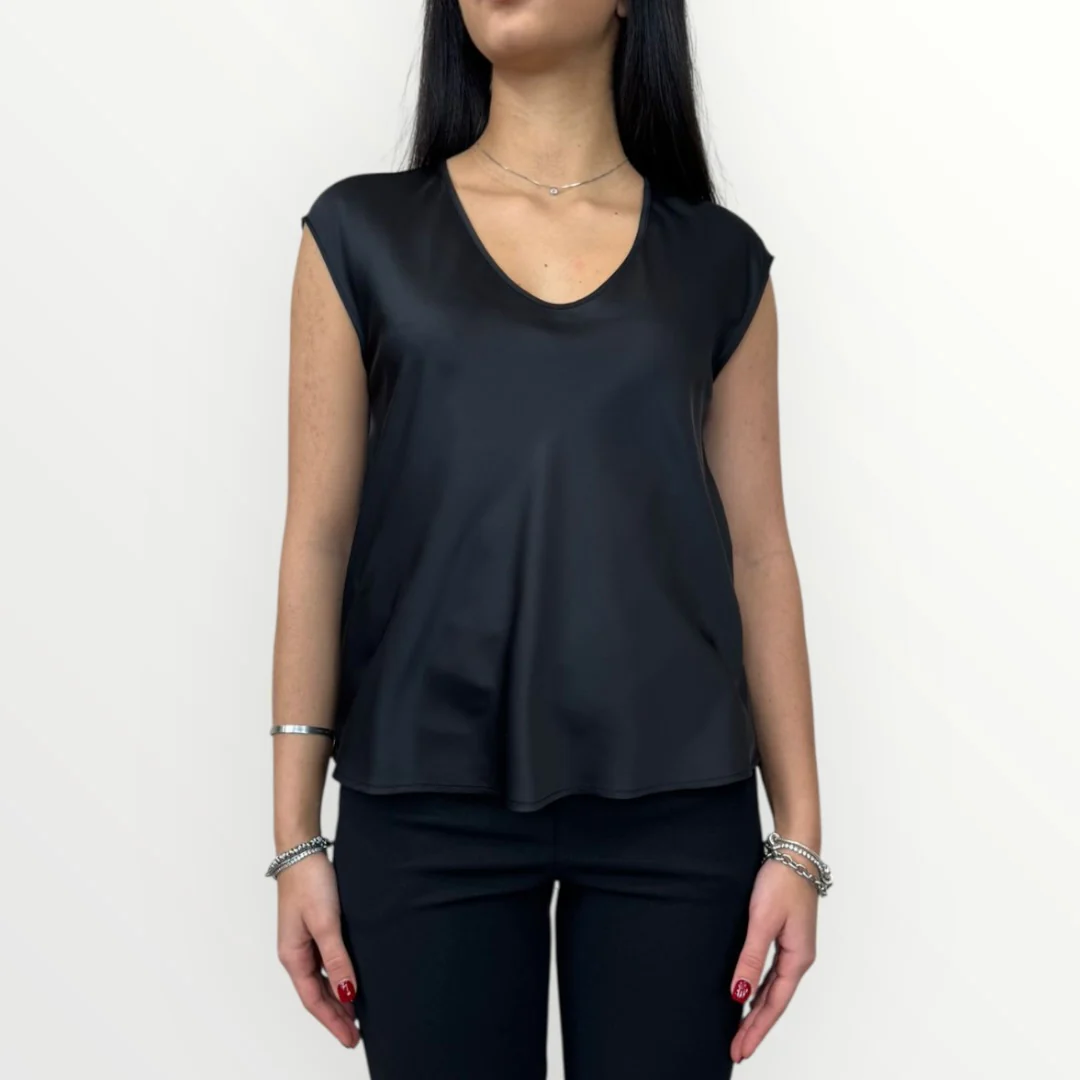 IMPERIAL - BLUSA CON SCOLLO A V - Image 4