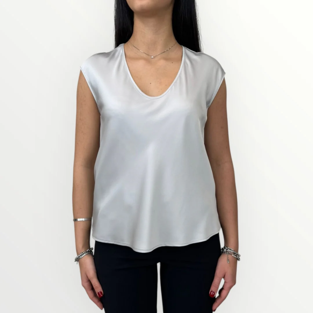 IMPERIAL - BLUSA CON SCOLLO A V - Image 7