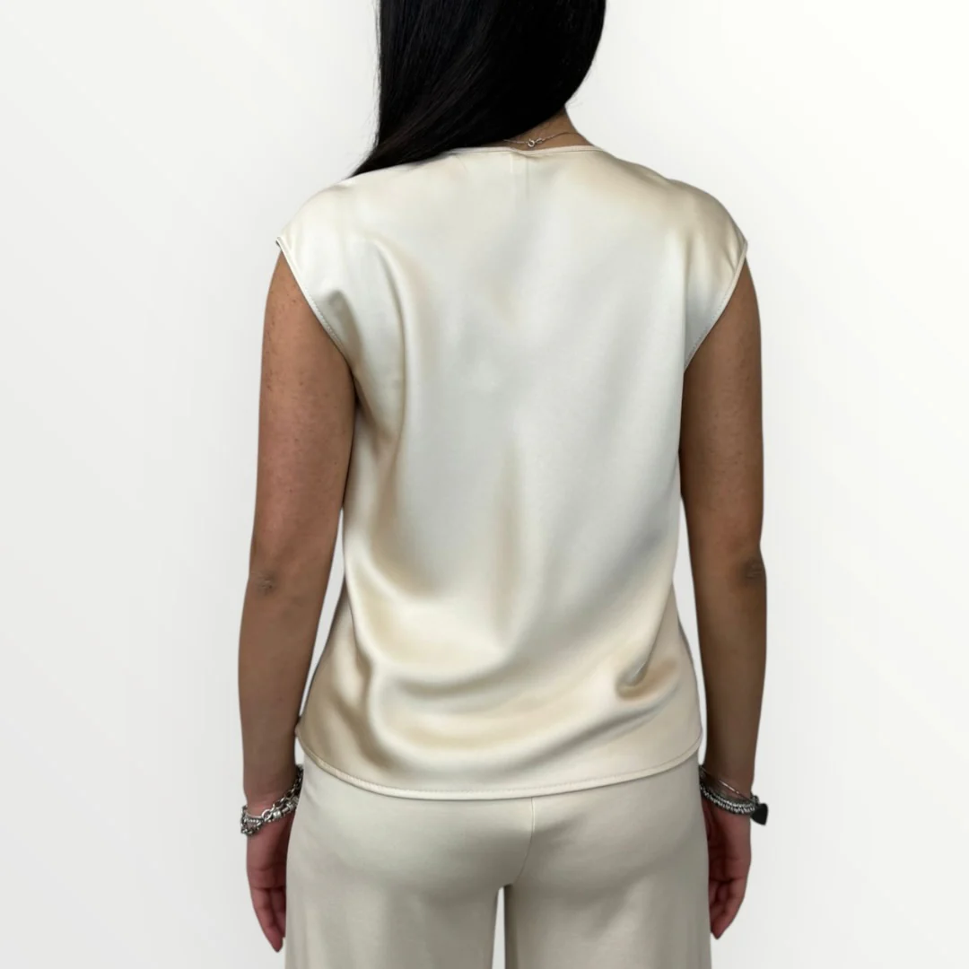 IMPERIAL - BLUSA SMANICATA IN RASO - Image 2