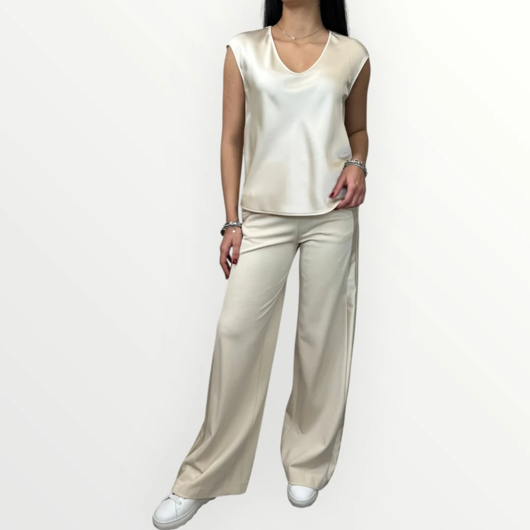 IMPERIAL - BLUSA SMANICATA IN RASO - Image 4