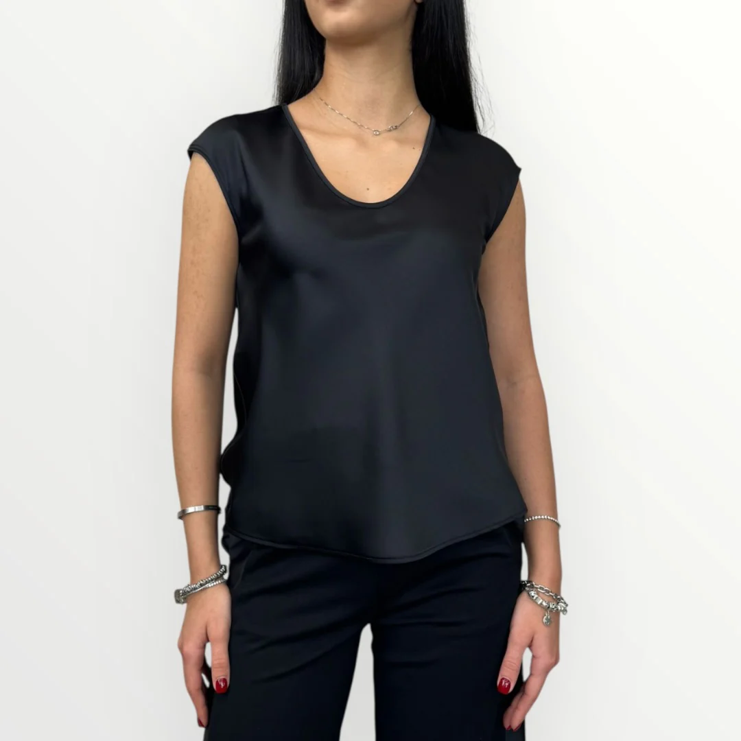 IMPERIAL - BLUSA SMANICATA IN RASO - Image 5