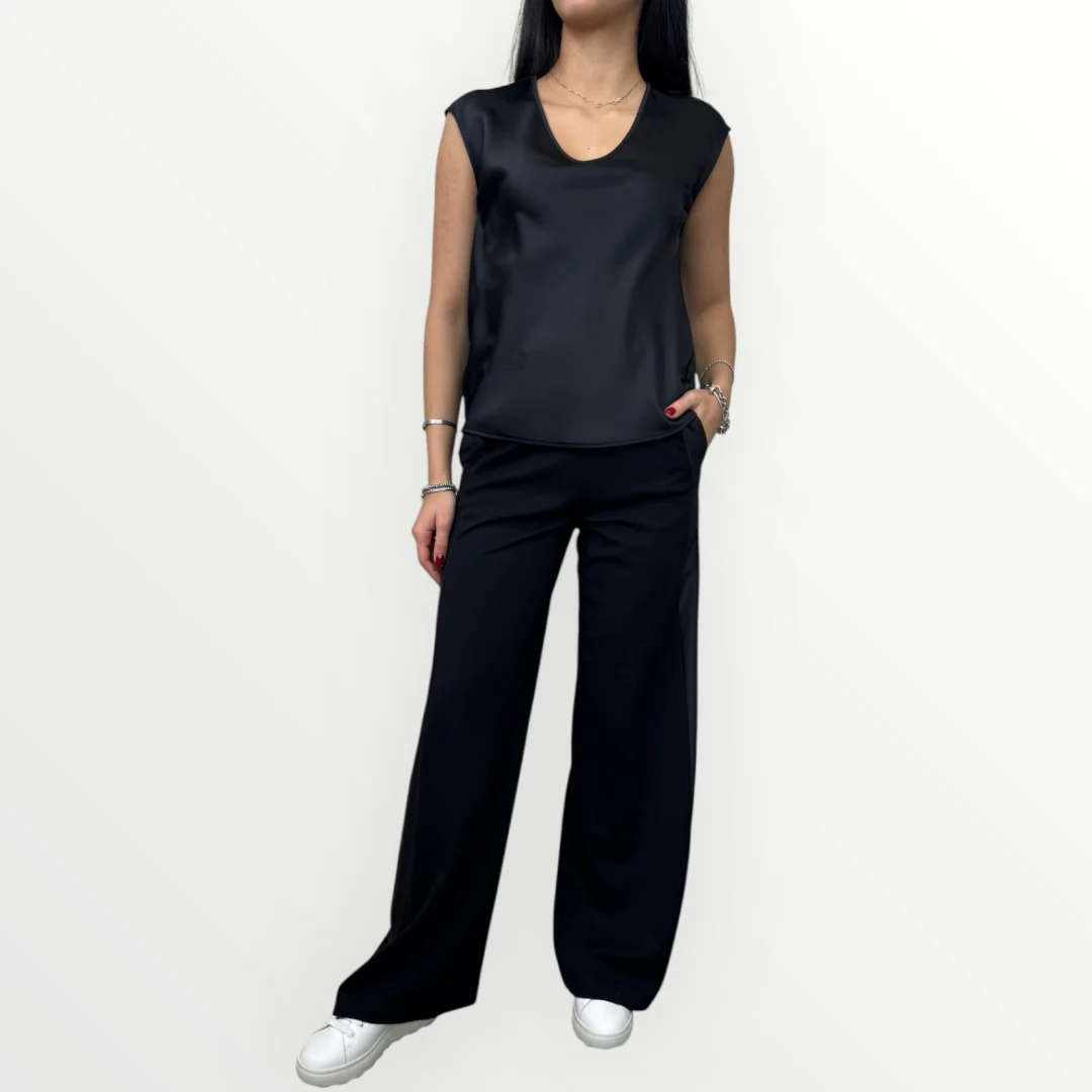 IMPERIAL - BLUSA SMANICATA IN RASO - Image 7