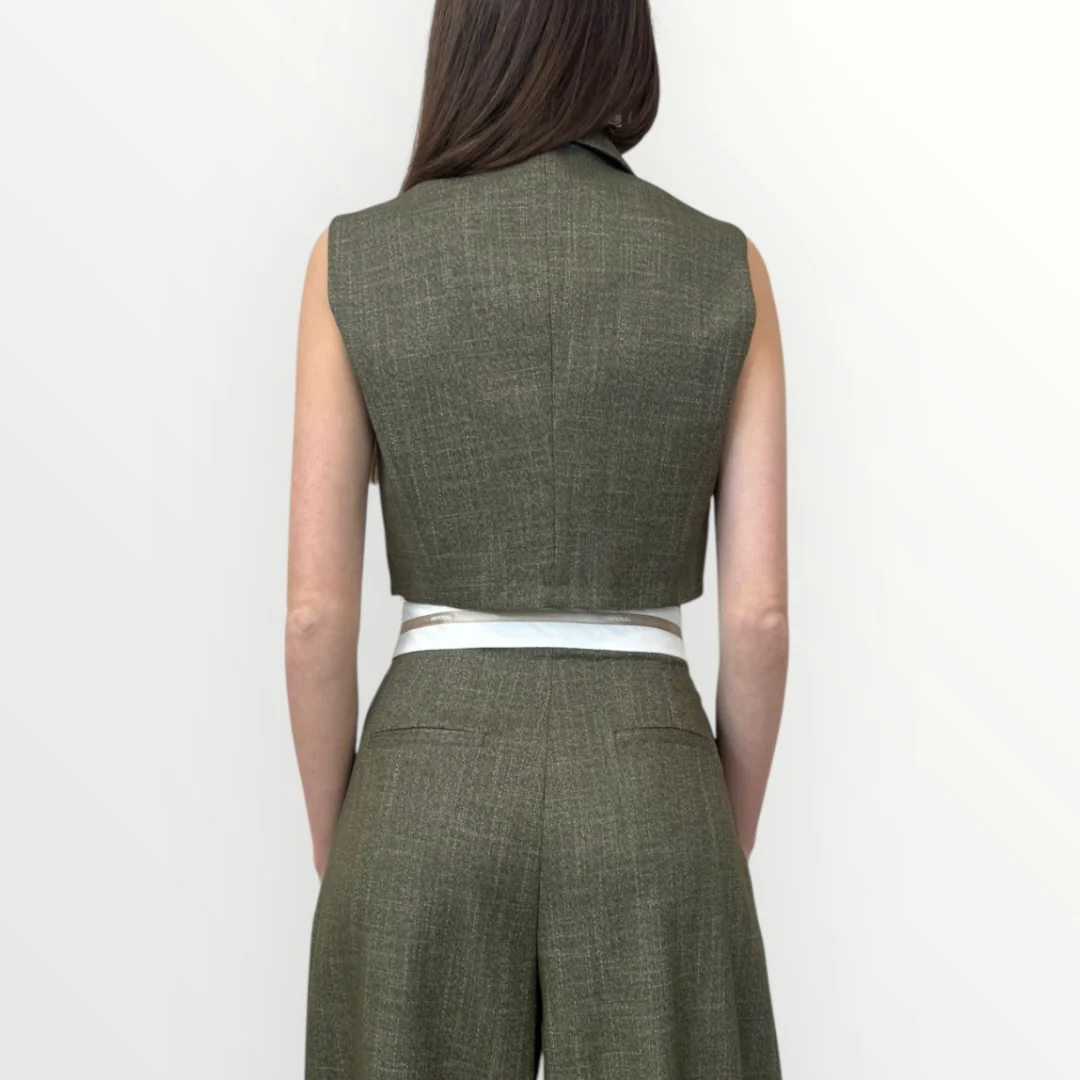 IMPERIAL - GILET CROPPED MONOPETTO - Image 2