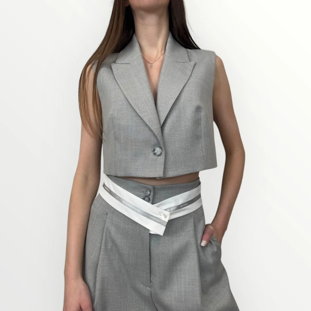 IMPERIAL - GILET CROPPED MONOPETTO - Image 4