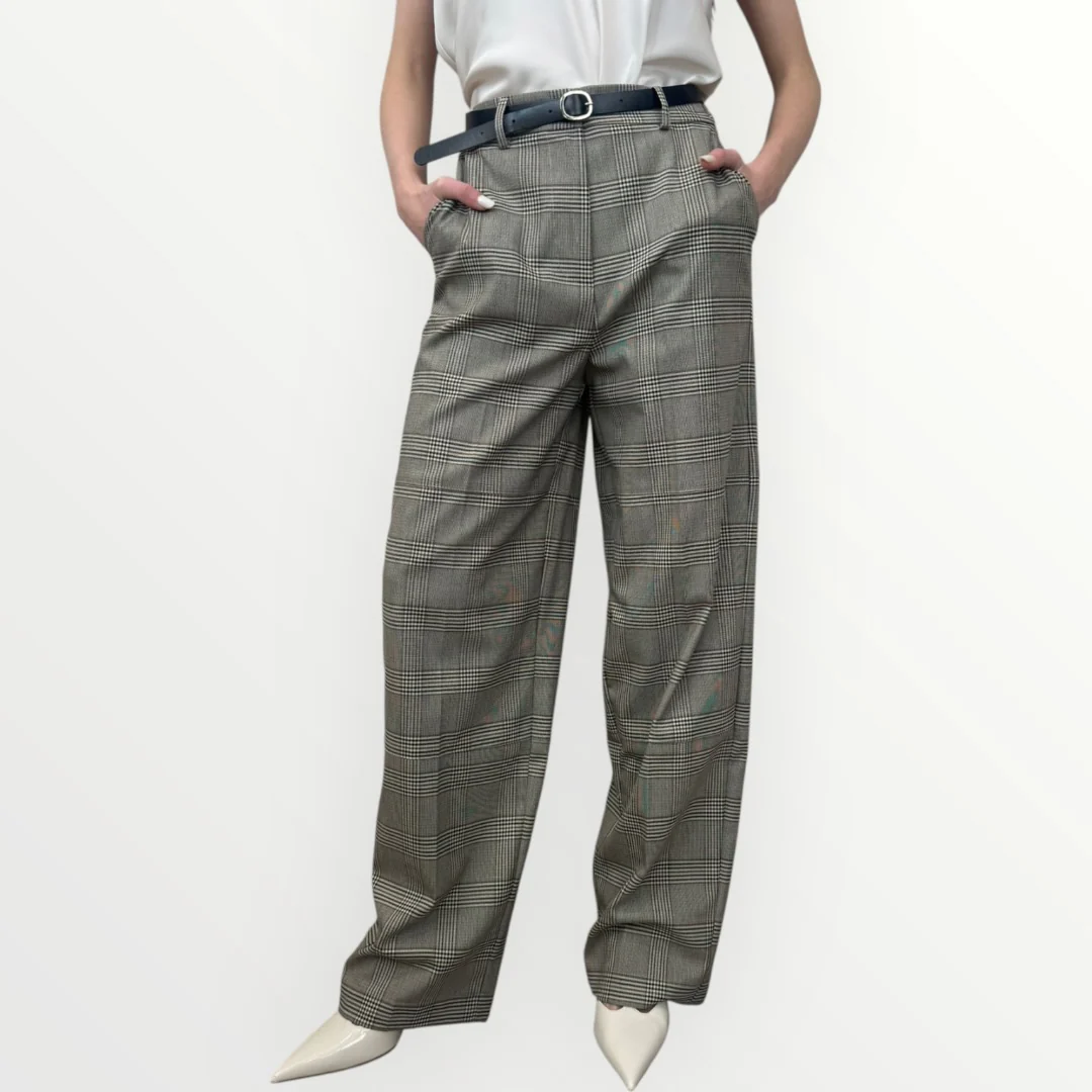 IMPERIAL - PANTALONE IN CHECK A PALAZZO