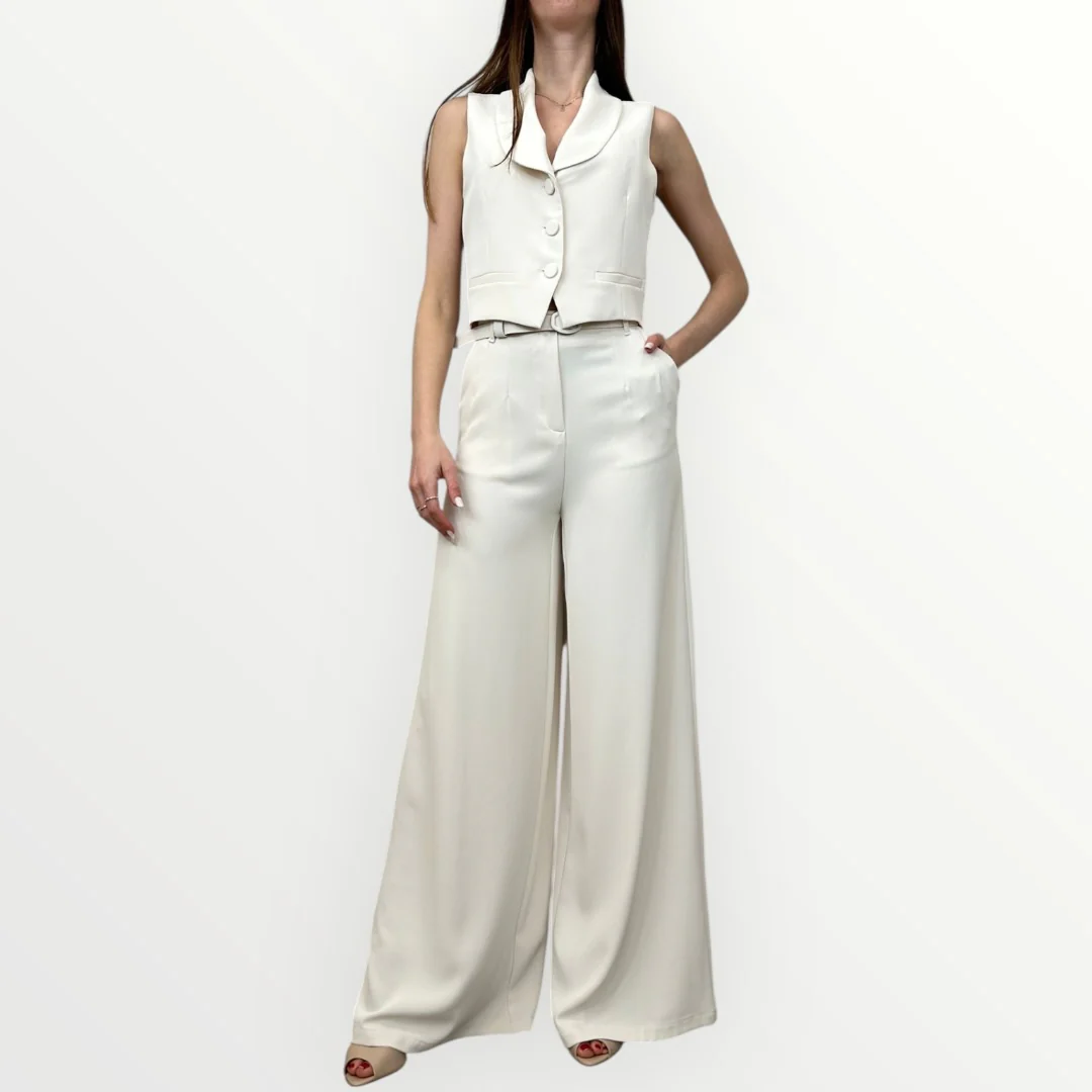 IMPERIAL - PANTALONE A PALAZZO CON CINTURA - Image 3